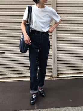 「ウエストイン」｜「アイテム（アクセサリー）」を使った、fumiさん（レディース・158cm）の秋コーディネート