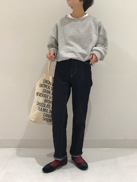 「ロールアップ」｜「アイテム（バレエシューズ）」を使った、fumiさん（レディース・158cm）の秋コーディネート