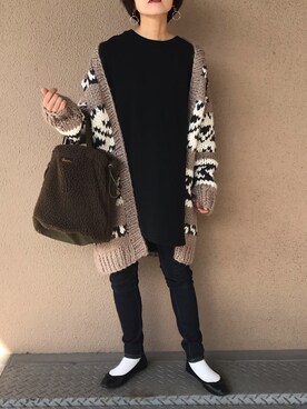 「UNIQLO（ユニクロ）のWOMEN ウルトラストレッチジーンズ（デニムパンツ）」を使った、fumiさん（レディース・158cm）の秋コーディネート