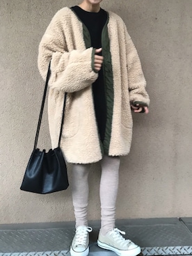 「アイテム（タイツ/ストッキング）」を使った、fumiさん（レディース・158cm）の冬コーディネート