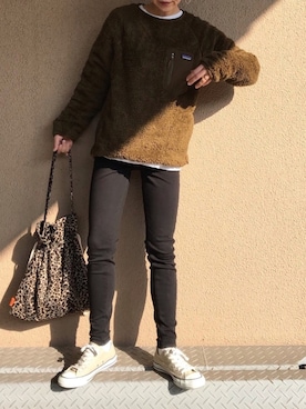 「アイテム（レギンス/スパッツ）」を使った、fumiさん（レディース・158cm）の冬コーディネート