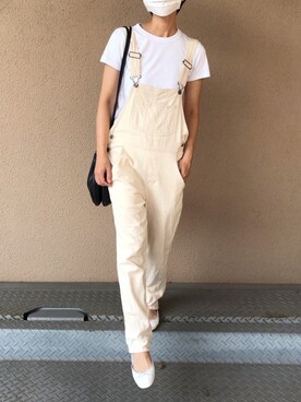 「w closet（ダブルクローゼット）のアイテム（サロペット/オーバーオール）」を使った、fumiさん（レディース・159cm）の夏コーディネート