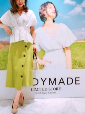 「タックブラウス」｜LADYMADE Stylingさん（レディース・160cm）の夏コーディネート