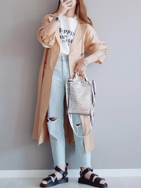 「カラーアウター」｜LADYMADE Stylingさん（レディース・160cm）の春コーディネート