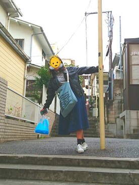 「タートルネック」｜「アイテム（スタジャン）」を使った、yama127さん（レディース・164cm）の春コーディネート