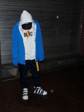 「STUSSY（ステューシー）のアイテム（ナイロンジャケット）」を使った、Kaitoさん（メンズ・178cm）の夏コーディネート