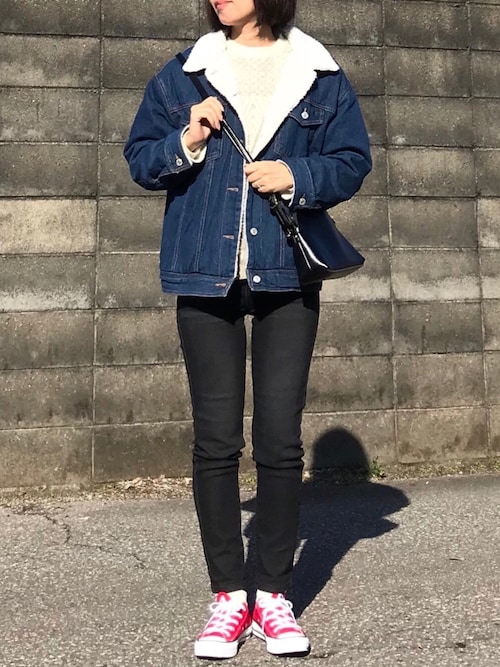 maimiさんのデニムパンツ「アンクル丈スキニーデニムパンツ 美脚 美尻 選べる SS〜4L サイズ展開(Pierrot|ピエロ)」を使ったコーディネート