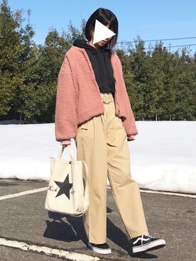 「rps（アールピーエス）のアイテム（ブルゾン）」を使った、maimiさん（レディース・156cm）の冬コーディネート