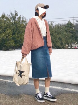 「rps（アールピーエス）のアイテム（ブルゾン）」を使った、maimiさん（レディース・156cm）の春コーディネート