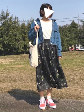 「rps（アールピーエス）のアイテム（デニムジャケット）」を使った、maimiさん（レディース・156cm）の春コーディネート