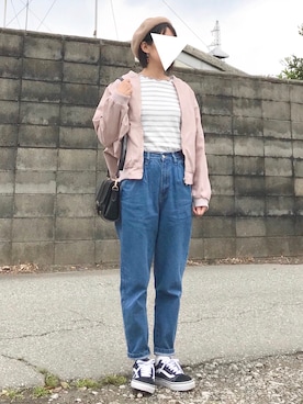 「rps（アールピーエス）のアイテム（ブルゾン）」を使った、maimiさん（レディース・156cm）の春コーディネート