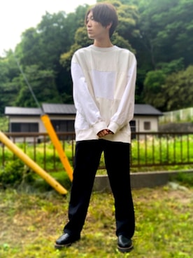「LAD MUSICIAN（ラッドミュージシャン）のアイテム（スウェット）」を使った、ちゃんれんさん（メンズ・170cm）の春コーディネート