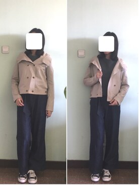 「CONVERSE（コンバース）のconverse（コンバース） ALL STAR OX（オールスターOX）（スニーカー）」を使った、YNhebyさん（レディース・165cm）の冬コーディネート