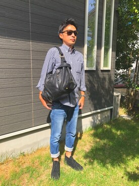 「クラークス」｜「アイテム（アナログ腕時計）」を使った、Manokoaさん（メンズ・173cm）の秋コーディネート