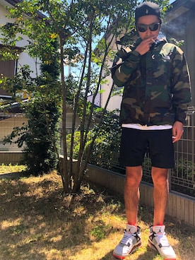 「Jordan」｜「アイテム（マウンテンパーカー）」を使った、Manokoaさん（メンズ・173cm）の春コーディネート