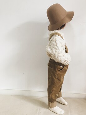「GLOBAL WORK（グローバルワーク）のアイテム（オールインワン・サロペット）」を使った、makiyoccさん（キッズ・100cm）の冬コーディネート