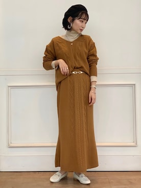「153cm」｜「アイテム（ハンチング/ベレー帽）」を使った、まやさん（レディース・153cm）の冬コーディネート