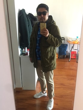 「ZARA（ザラ）のアイテム（ピーコート）」を使った、舌头留有的口感さん（メンズ・175cm）の春コーディネート
