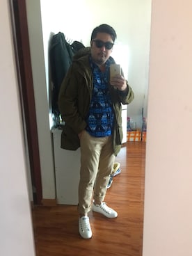 「ZARA（ザラ）のアイテム（ピーコート）」を使った、舌头留有的口感さん（メンズ・175cm）の春コーディネート