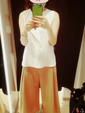 「ZARA（ザラ）のアイテム（その他パンツ、ゴールド系）」を使った、Yurieさん（レディース・169cm）の夏コーディネート