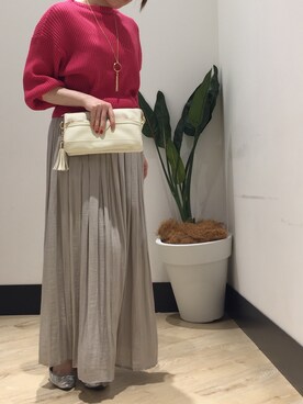 「ロンクスカート」｜「アイテム（アクセサリー）」を使った、hanakoさん（レディース・158cm）の冬コーディネート