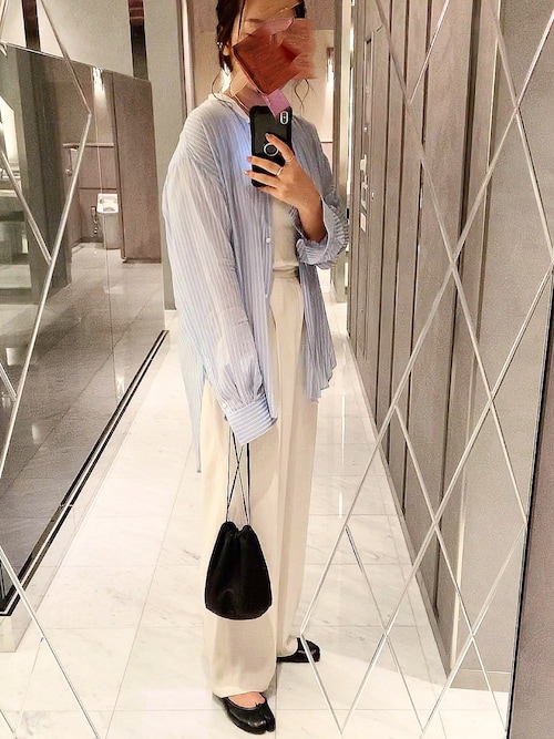 6（ロク）の「＜6(ROKU)＞STRIPE BIG SHIRT/シャツ（シャツ