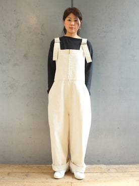 「ゆったりシルエット」｜「アイテム（オールインワン・サロペット）」を使った、mikaさん（レディース・162cm）の夏コーディネート