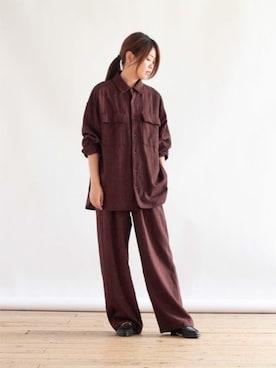 「フユコーデ」｜「アイテム（モカシン/デッキシューズ）」を使った、mikaさん（レディース・162cm）の秋コーディネート