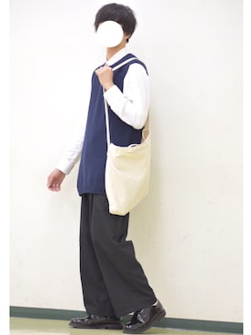 「unrelaxing（アンリラクシング）のアイテム（スラックス）」を使った、かーくん♪(ka-kun)さん（メンズ・168cm）の秋コーディネート