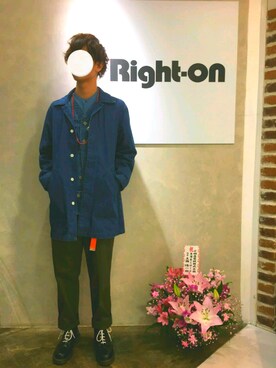「Right-on（ライトオン）のアイテム（チノパンツ）」を使った、せったんさん（メンズ・181cm）の冬コーディネート