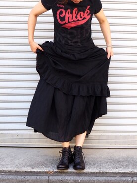 「SEE BY CHLOE（シーバイクロエ）のアイテム」を使った、ECスタッフ１さん（レディース・159cm）の夏コーディネート