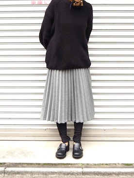 「H&M（エイチ・アンド・エム）のアイテム（ニット/セーター）」を使った、ECスタッフ１さん（レディース・159cm）の冬コーディネート