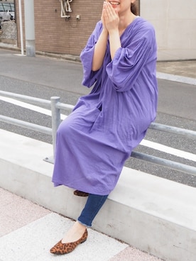 「cava cava（サヴァサヴァ）のアイテム」を使った、ECスタッフ１さん（レディース・160cm）の夏コーディネート