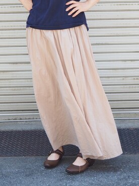 「cava cava（サヴァサヴァ）のアイテム」を使った、ECスタッフ１さん（レディース・159cm）の夏コーディネート