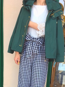 「piccin」｜「アイテム（モッズコート）」を使った、PICCIN  百道浜店さん（レディース・158cm）の春コーディネート