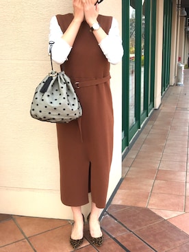 「cache cache（カシュ カシュ）のアイテム」を使った、PICCIN  百道浜店さん（レディース・158cm）の春コーディネート