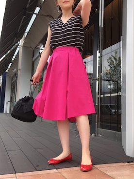 「cache cache（カシュ カシュ）のアイテム（バッグ）」を使った、PICCIN  百道浜店さん（レディース・158cm）の夏コーディネート