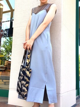 「piccin」｜「アイテム（ジャンパースカート）」を使った、PICCIN  百道浜店さん（レディース・158cm）の夏コーディネート