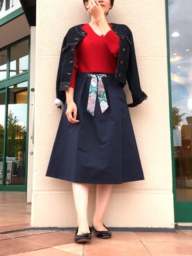 「piccin」｜「アイテム（デニムジャケット）」を使った、PICCIN  百道浜店さん（レディース・158cm）の秋コーディネート