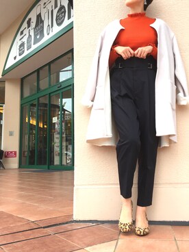 「piccin」｜「アイテム（ノーカラージャケット）」を使った、PICCIN  百道浜店さん（レディース・158cm）の秋コーディネート
