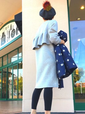 「piccin」｜「アイテム（ダウンジャケット/コート）」を使った、PICCIN  百道浜店さん（レディース・158cm）の秋コーディネート