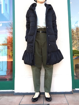 「piccin」｜「アイテム（ダウンジャケット/コート）」を使った、PICCIN  百道浜店さん（レディース・158cm）の秋コーディネート