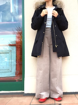 「piccin」｜「アイテム（ダウンジャケット/コート）」を使った、PICCIN  百道浜店さん（レディース・158cm）の秋コーディネート