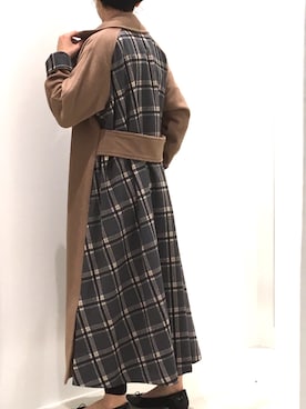 「piccin」｜「アイテム（チェスターコート）」を使った、PICCIN  百道浜店さん（レディース・158cm）の冬コーディネート