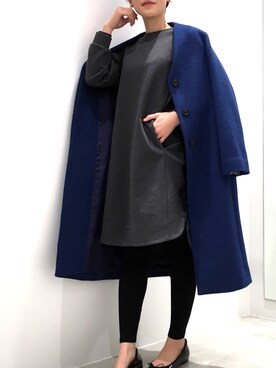 「piccin」｜「アイテム（チェスターコート）」を使った、PICCIN  百道浜店さん（レディース・158cm）の冬コーディネート