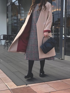 「piccin」｜「アイテム（チェスターコート）」を使った、PICCIN  百道浜店さん（レディース・158cm）の冬コーディネート