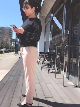 「piccin」｜「アイテム（スウェット）」を使った、PICCIN  百道浜店さん（レディース・160cm）の春コーディネート