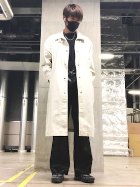 「UNIQLO（ユニクロ）のエアリズムコットンオーバーサイズTシャツ（5分袖）（Tシャツ/カットソー）」を使った、のんさん（メンズ・175cm）の秋コーディネート