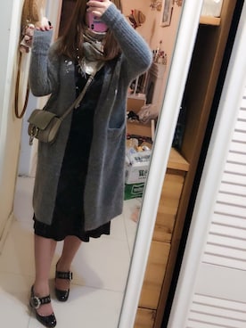 「アイテム（アンダーウェア、シルバー系）」を使った、小奶油さん（レディース・165cm）の秋コーディネート