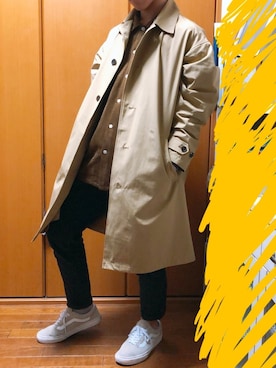 「niko and ...」｜「アイテム（ステンカラーコート）」を使った、たけみつさん（メンズ・170cm）の秋コーディネート